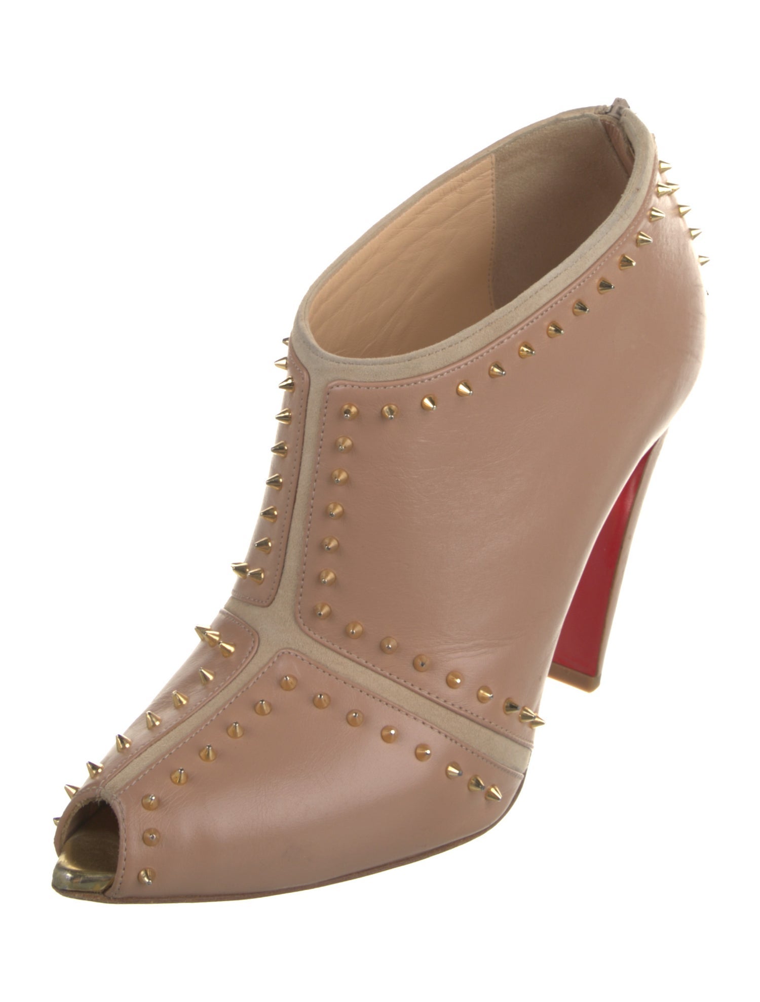 Christian Louboutin Spike Accents Leather Pumps