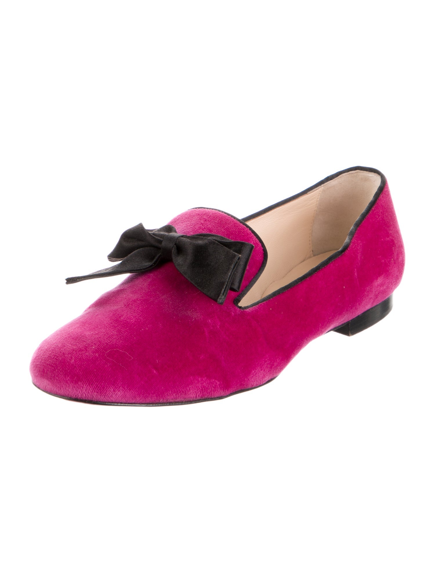 Christian Louboutin Velvet Bow Accents Loafers