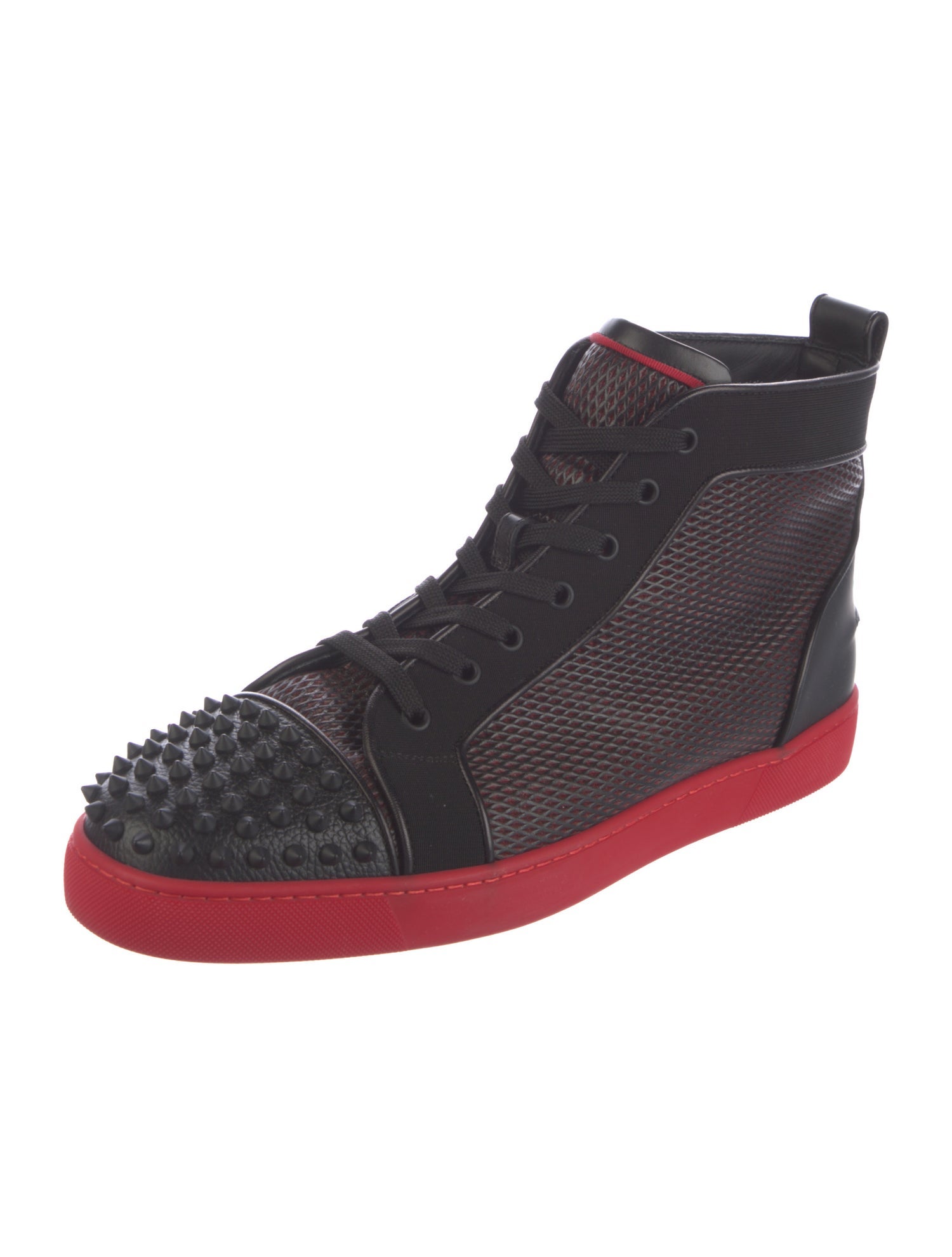 Christian Louboutin Spike Accents Leather Sneakers