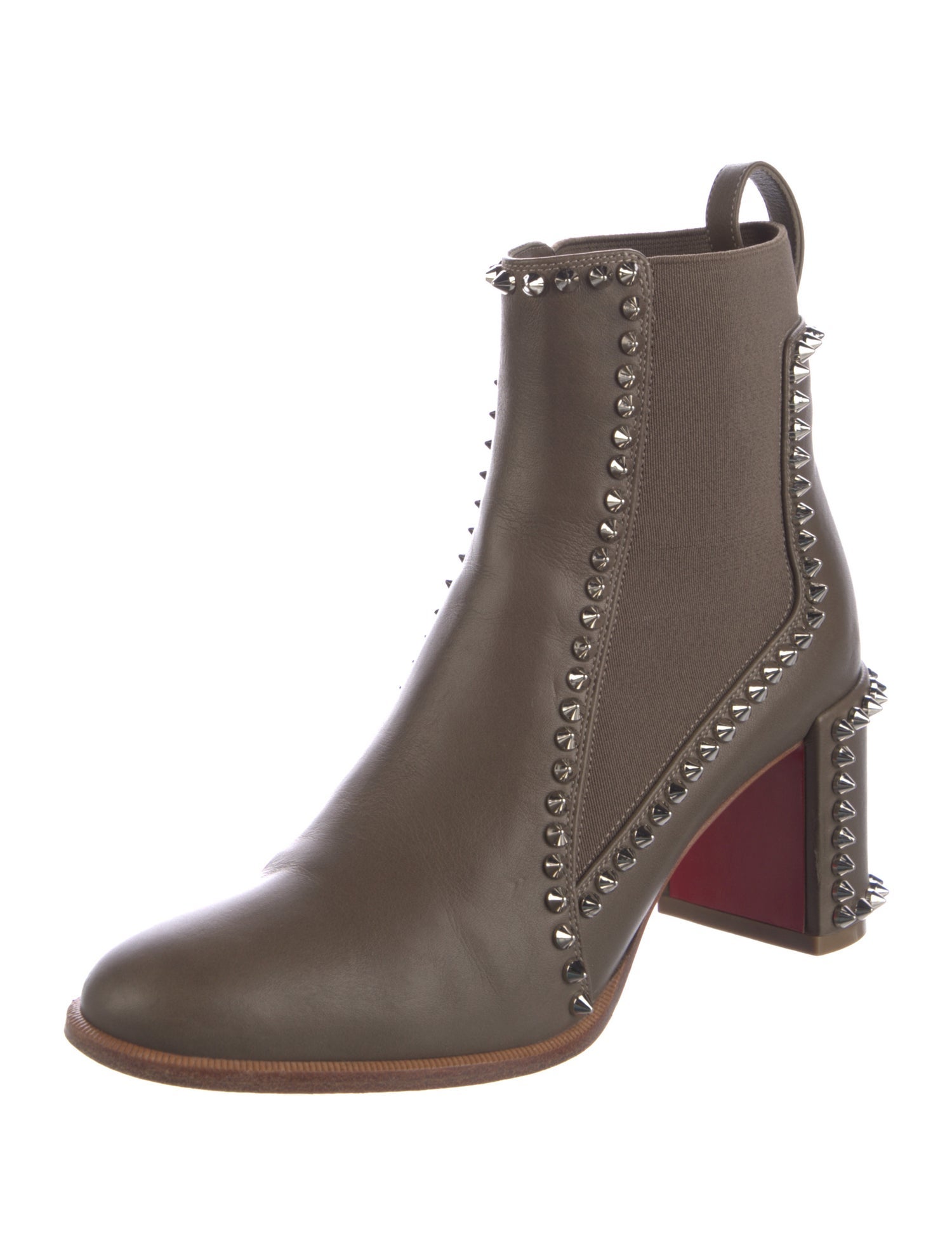 Christian Louboutin Spike Accents Leather Chelsea Boots