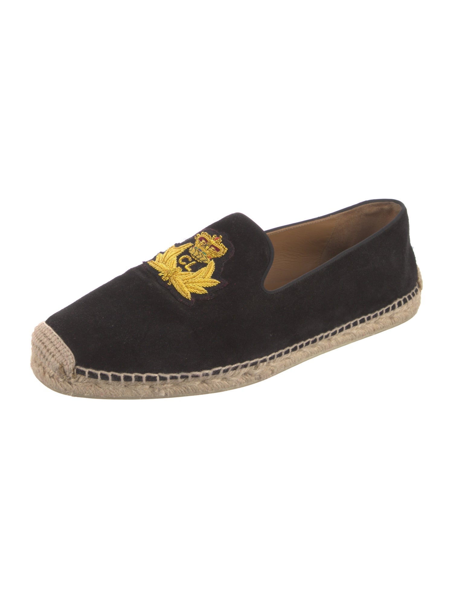 Christian Louboutin Suede Embroidered Accent Espadrilles