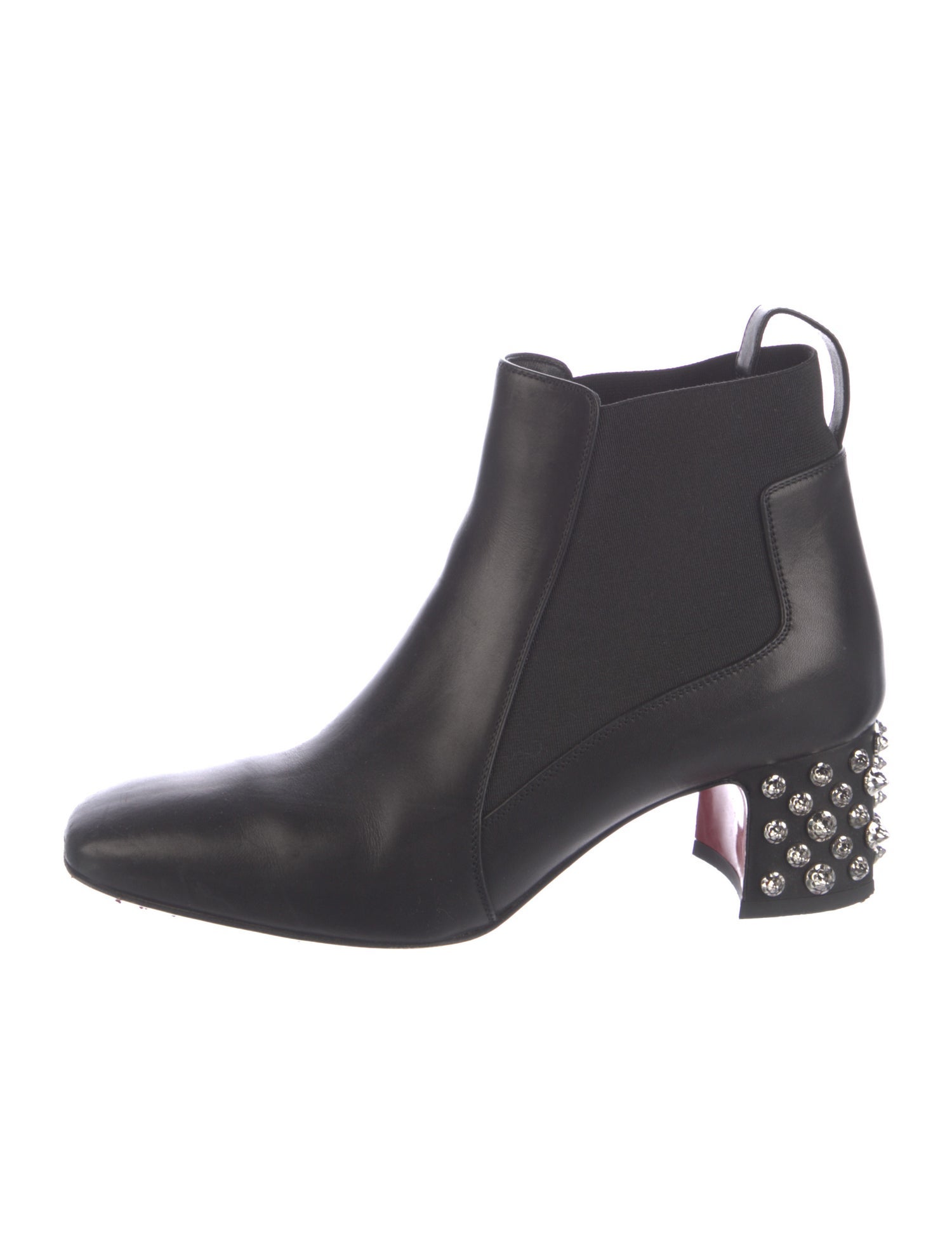 Christian Louboutin Spike Accents Leather Chelsea Boots
