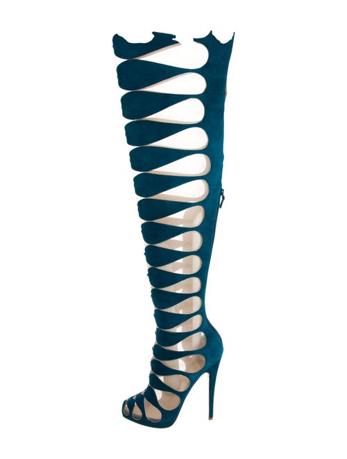 Christian Louboutin Suede Printed Boots