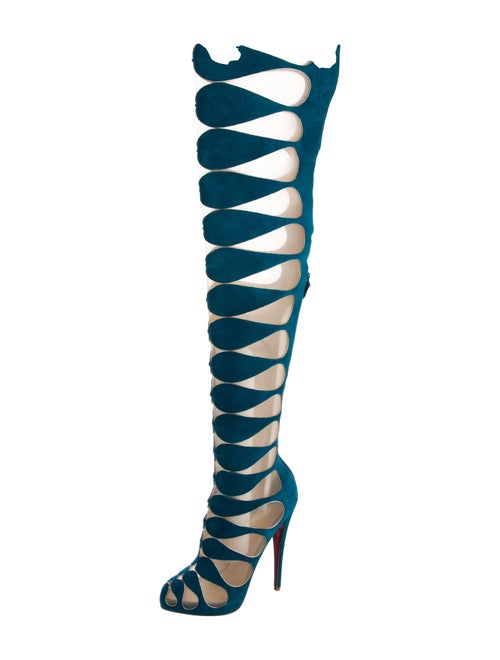 Christian Louboutin Suede Printed Boots