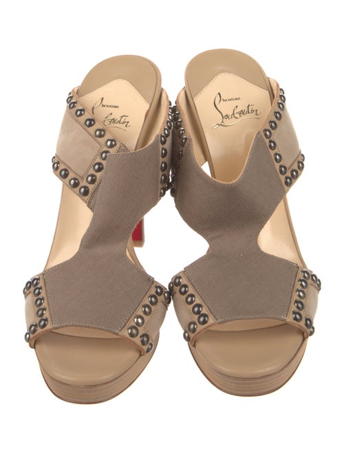 Christian Louboutin Leather Colorblock Pattern Mules