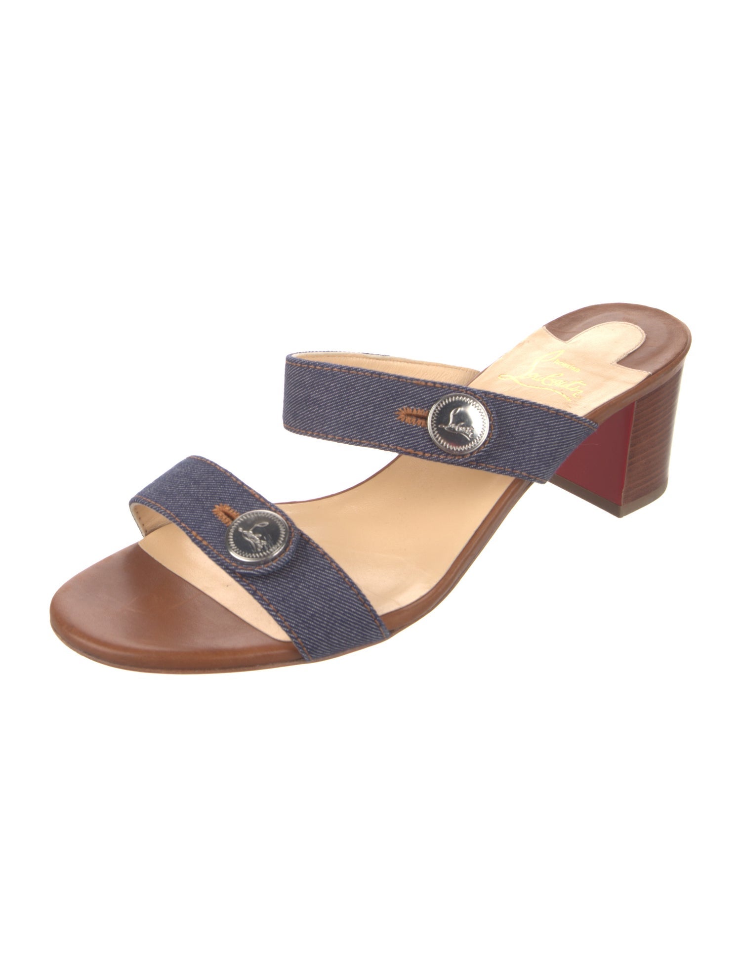 Christian Louboutin Denim Slides