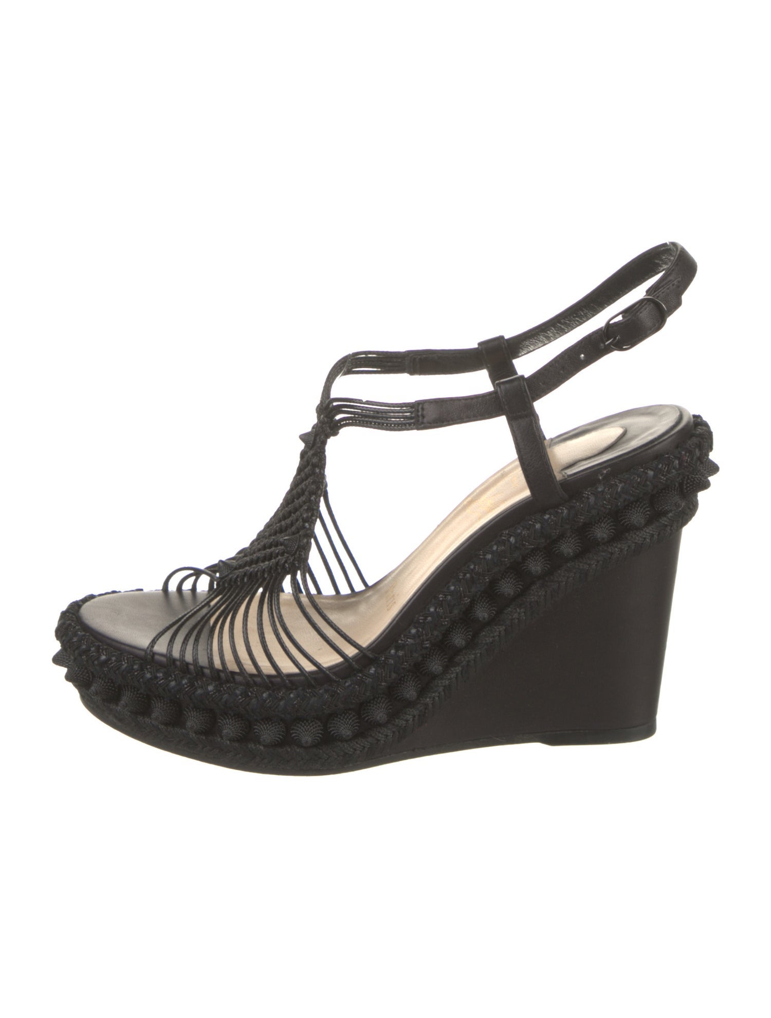 Christian Louboutin Spike Accents Leather Espadrilles