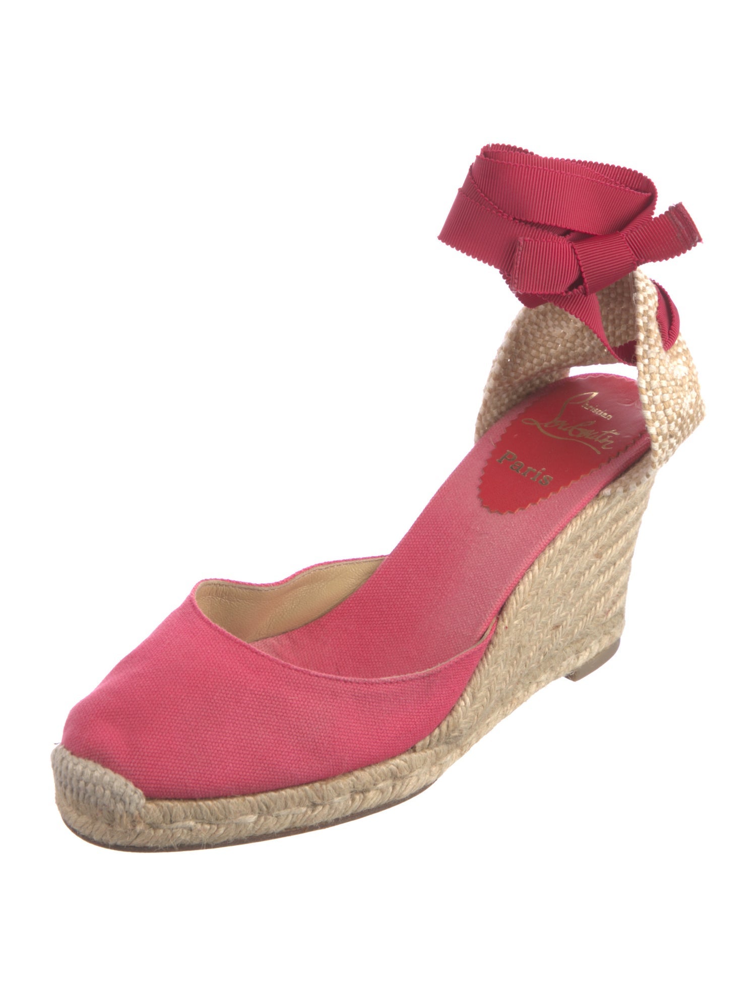 Christian Louboutin Canvas Grosgrain Trim Espadrilles