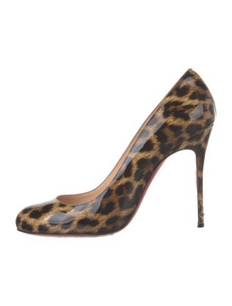 Christian Louboutin Patent Leather Animal Print Pumps