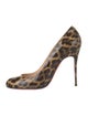 Christian Louboutin Patent Leather Animal Print Pumps
