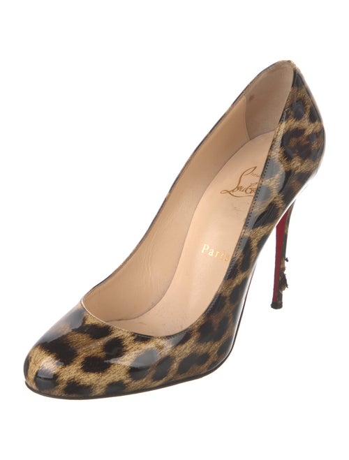 Christian Louboutin Patent Leather Animal Print Pumps