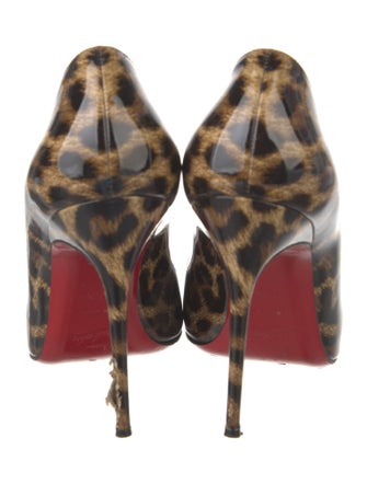 Christian Louboutin Patent Leather Animal Print Pumps