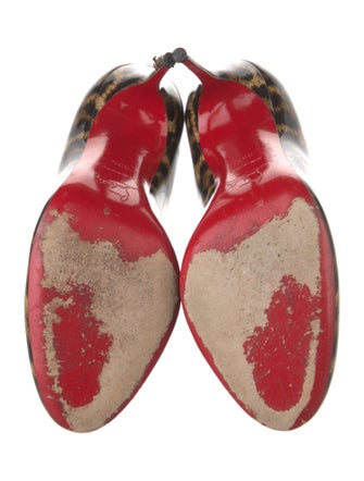 Christian Louboutin Patent Leather Animal Print Pumps