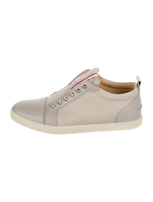Christian Louboutin Spike Accents Canvas Sneakers
