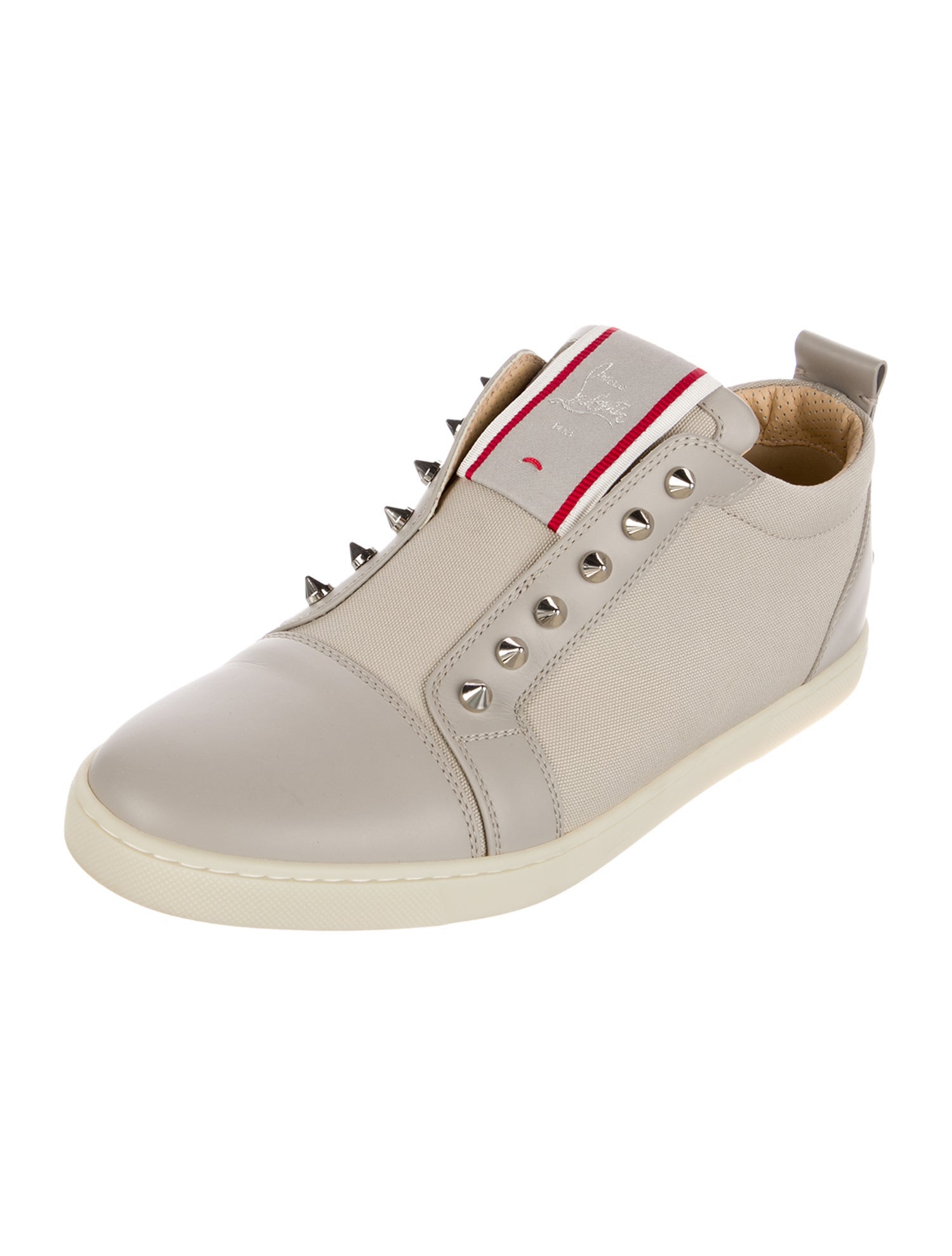 Christian Louboutin Spike Accents Canvas Sneakers
