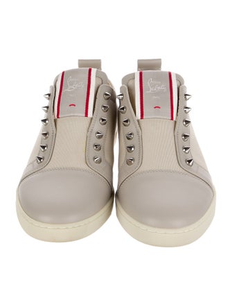 Christian Louboutin Spike Accents Canvas Sneakers