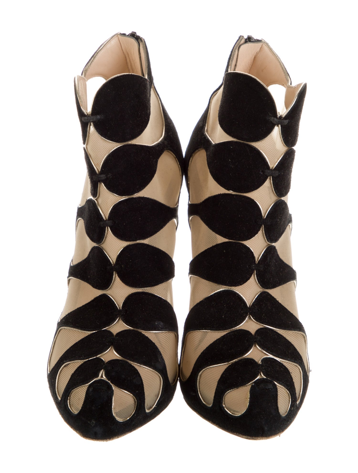 Christian Louboutin Suede Mesh Accents Pumps