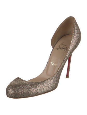 Christian Louboutin Glitter Glitter Accents D'Orsay Pumps