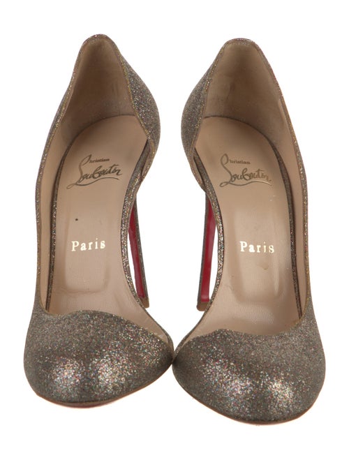 Christian Louboutin Glitter Glitter Accents D'Orsay Pumps