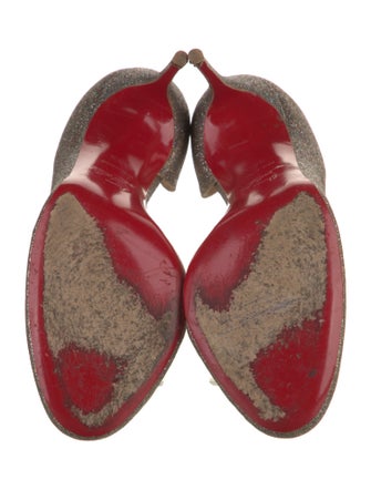 Christian Louboutin Glitter Glitter Accents D'Orsay Pumps