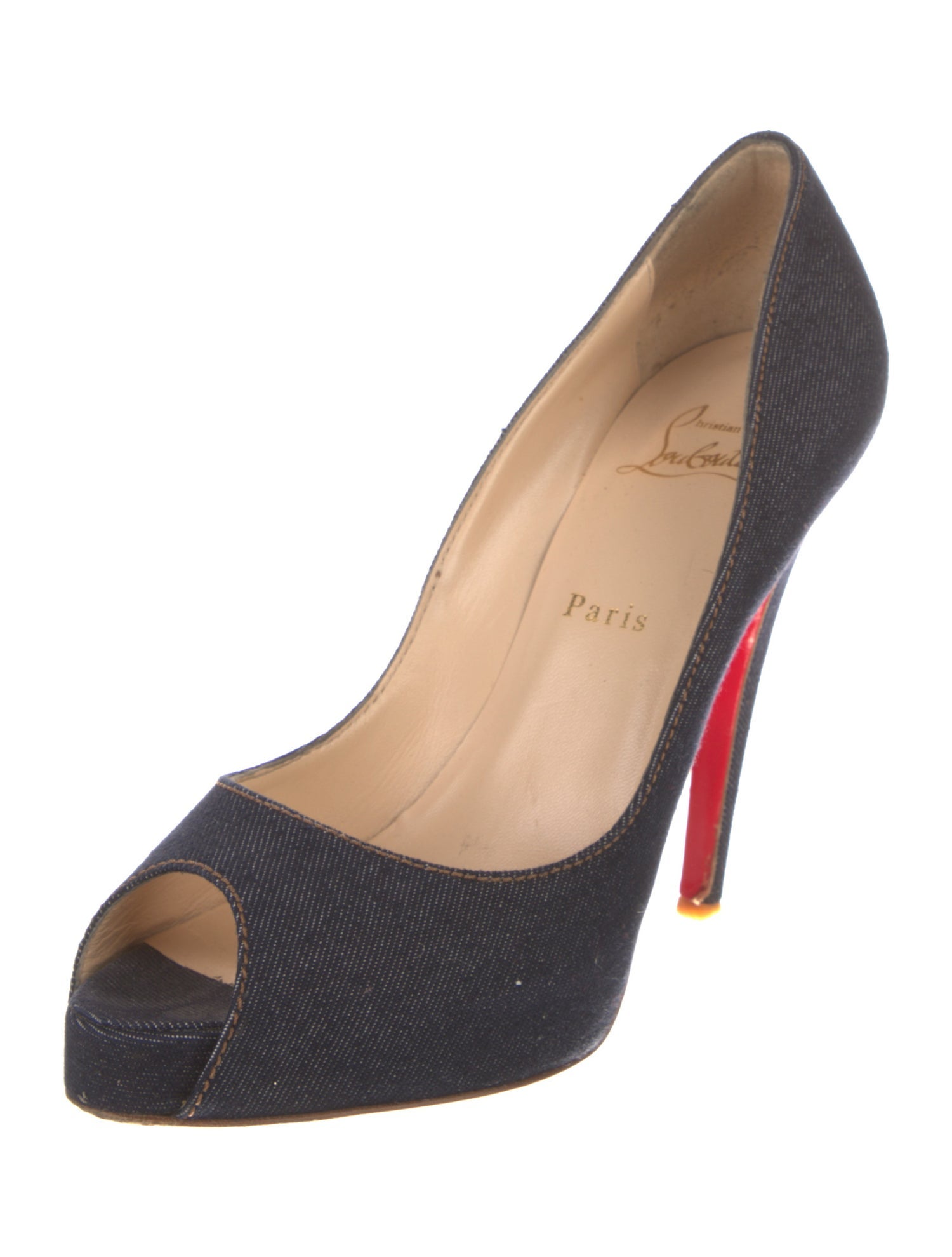 Christian Louboutin Denim Bow Accents Pumps