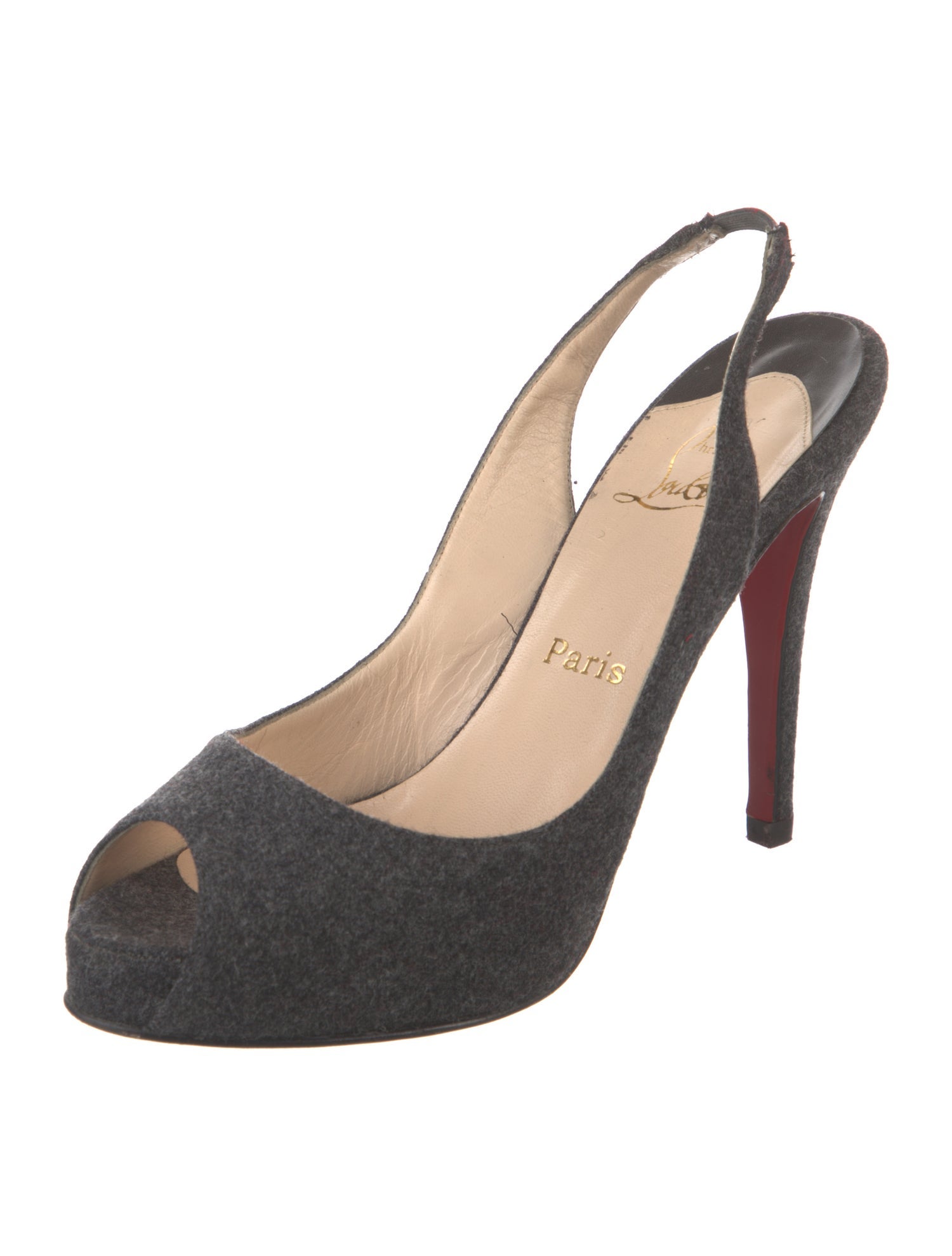 Christian Louboutin Wool Slingback Pumps