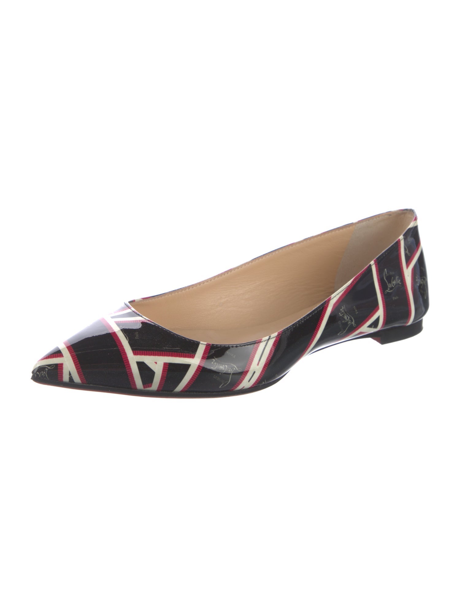 Christian Louboutin Patent Leather Printed Ballet Flats