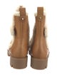 Christian Louboutin Leather Fur Trim Moto Boots