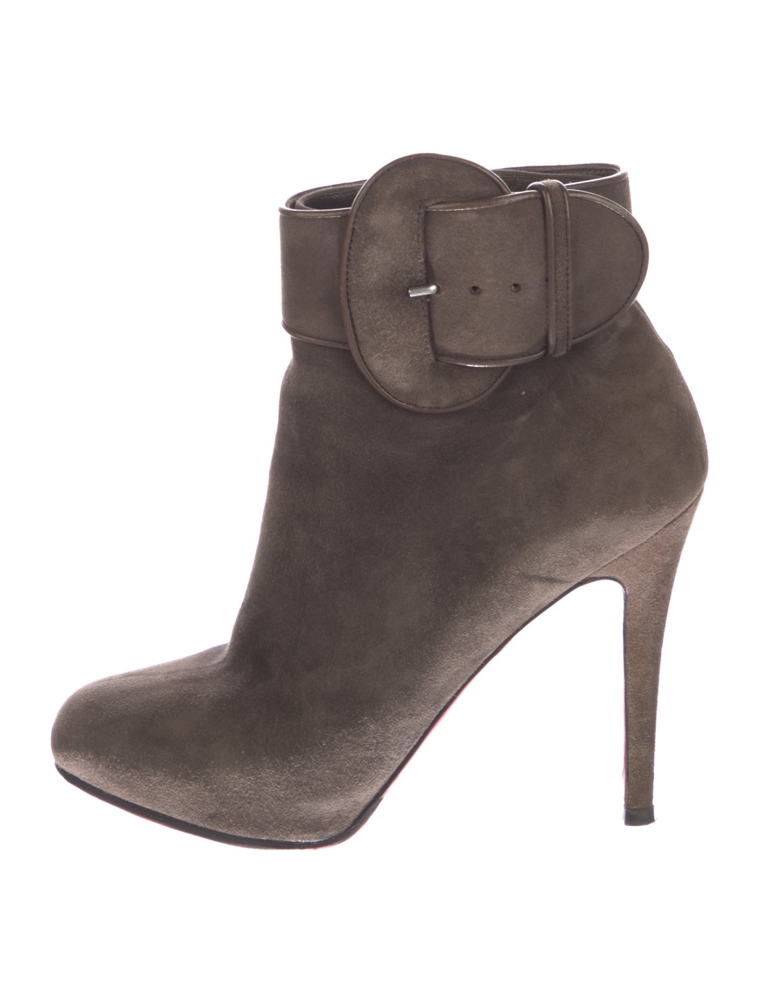 Christian Louboutin Suede Leather Trim Embellishment Boots