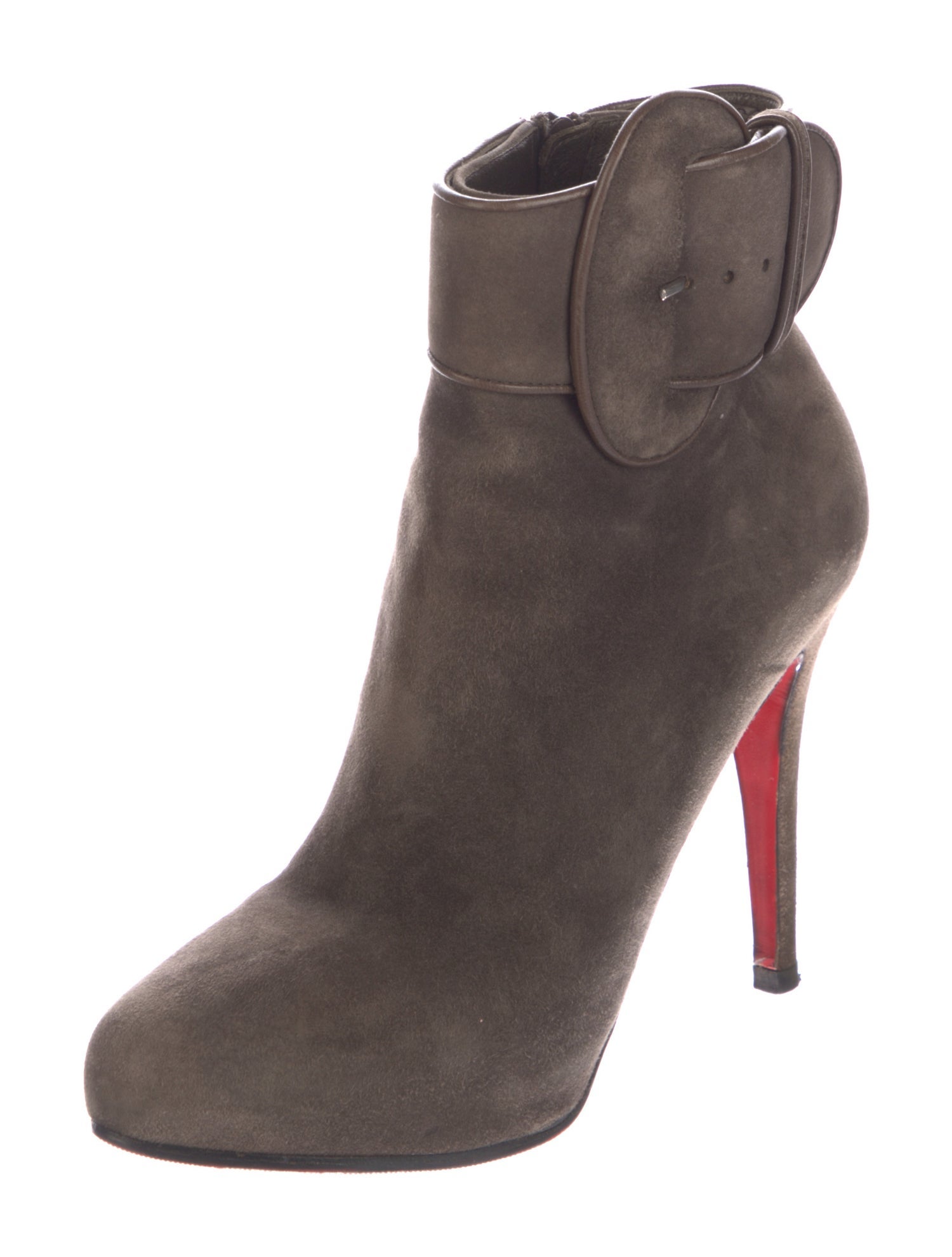 Christian Louboutin Suede Leather Trim Embellishment Boots