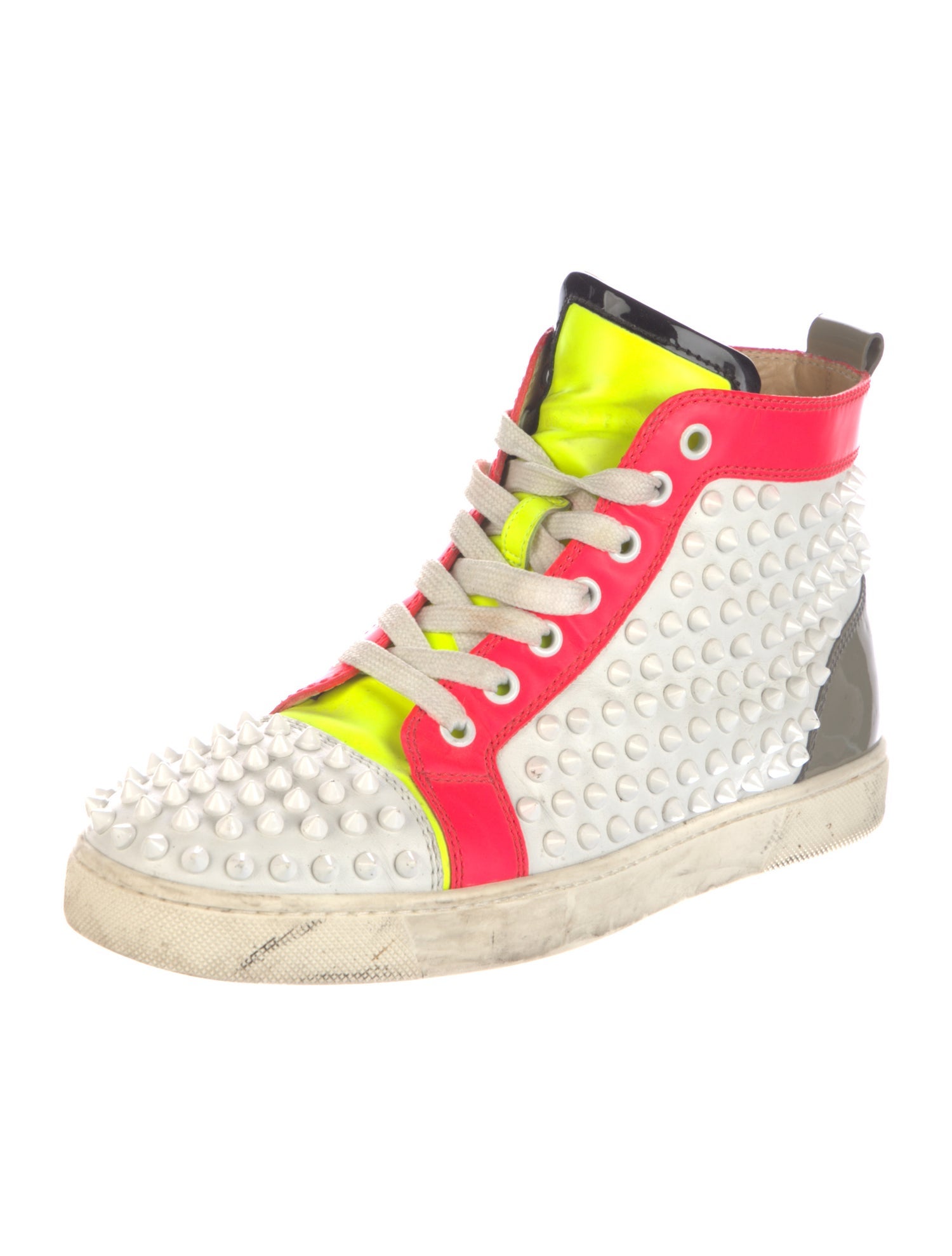 Christian Louboutin Spike Accents Leather Sneakers