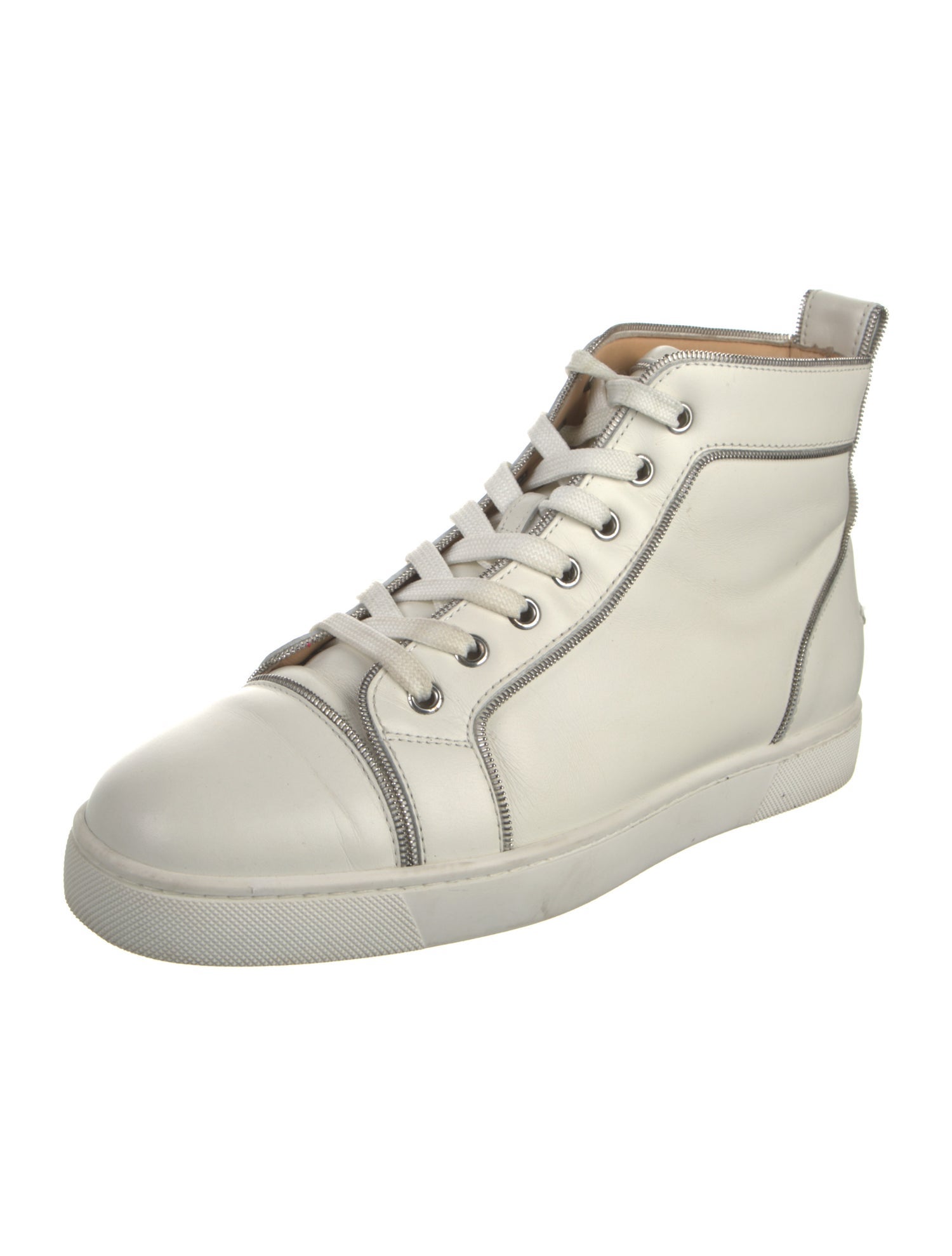 Christian Louboutin Spike Accents Leather Sneakers