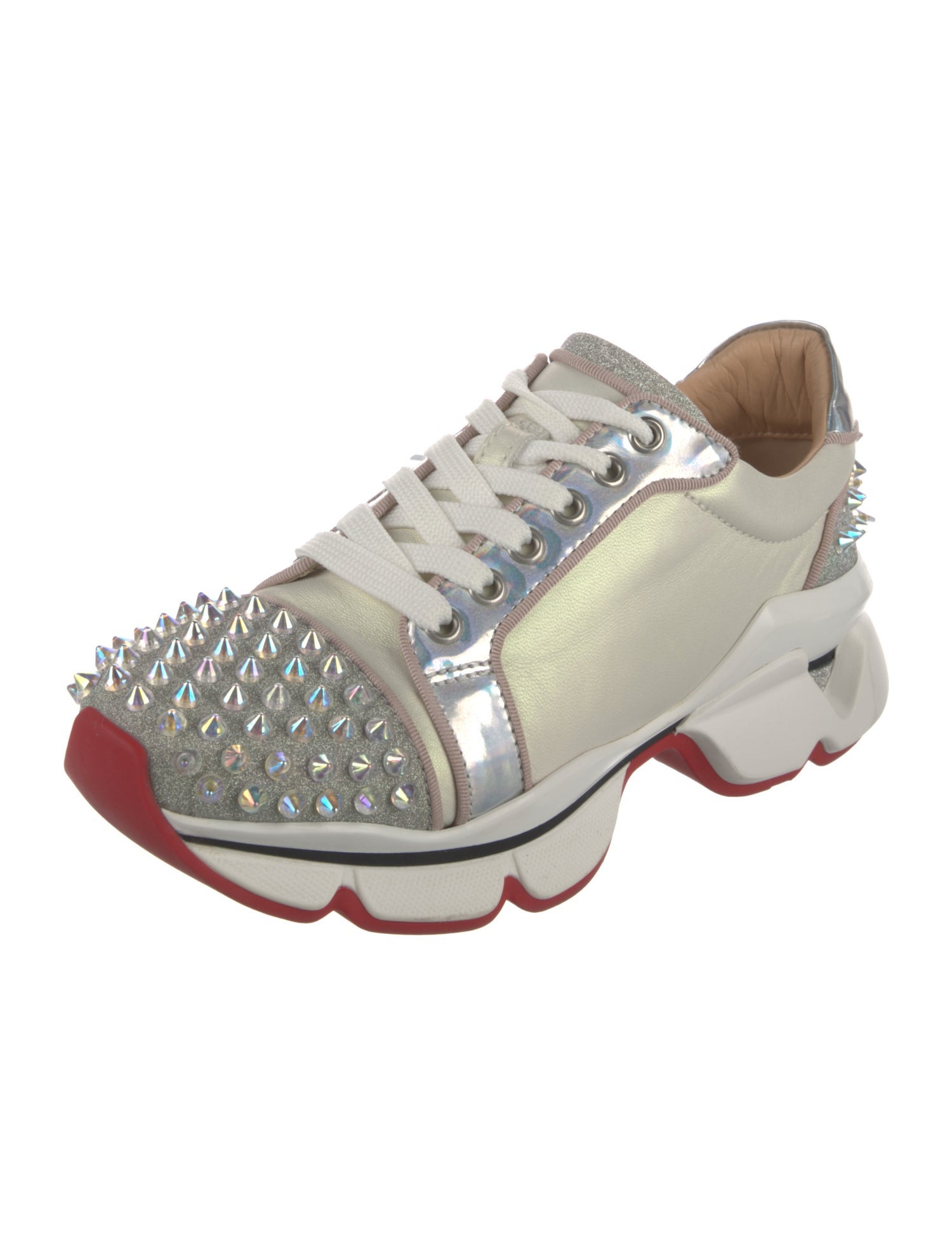 Christian Louboutin Spike Accents Leather Chunky Sneakers