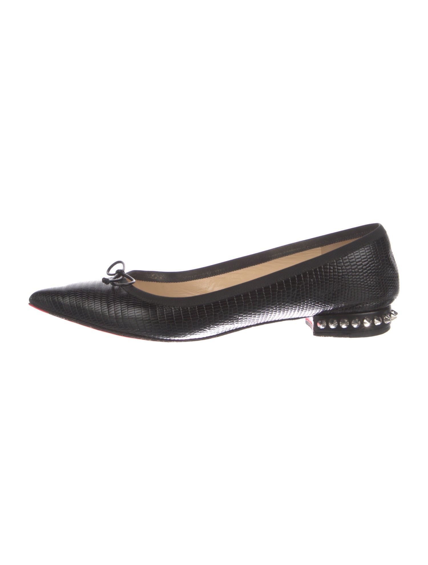 Christian Louboutin Spike Accents Leather Ballet Flats