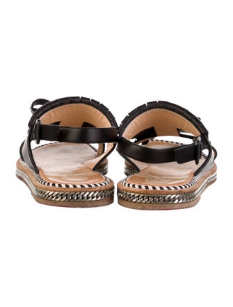 Christian Louboutin Leather Bow Accents Slingback Sandals