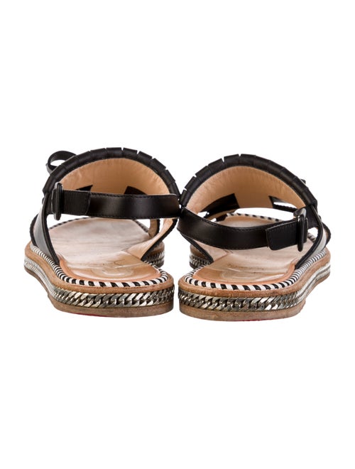 Christian Louboutin Leather Bow Accents Slingback Sandals