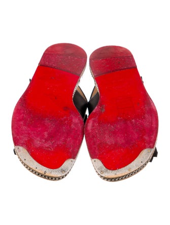 Christian Louboutin Leather Bow Accents Slingback Sandals