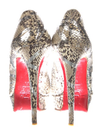 Christian Louboutin Python Animal Print Pumps