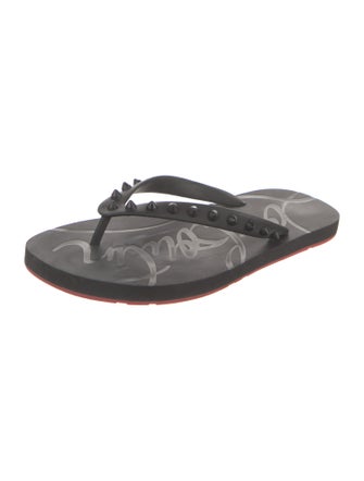 Christian Louboutin Rubber Studded Accents Flip Flops