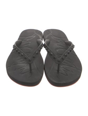 Christian Louboutin Rubber Studded Accents Flip Flops