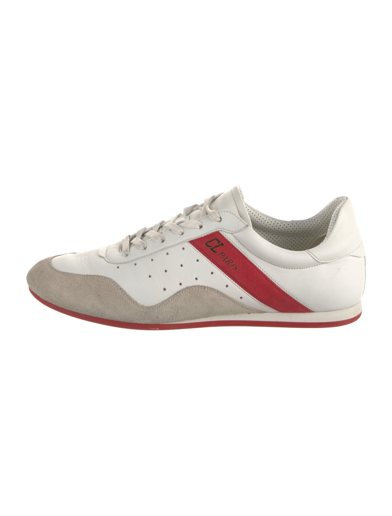 Christian Louboutin Leather Lasercut Accents Sneakers