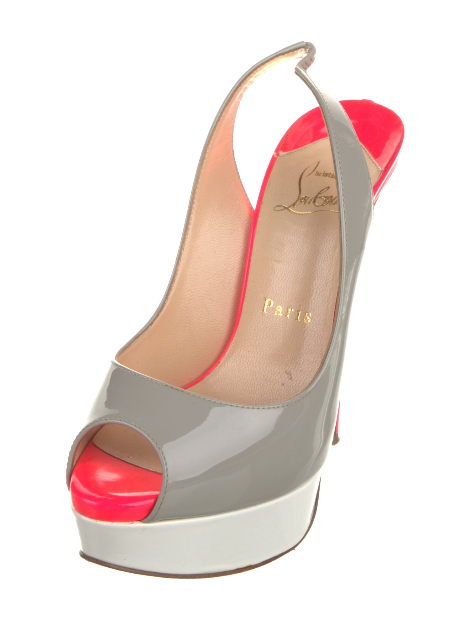 Christian Louboutin Patent Leather Slingback Pumps