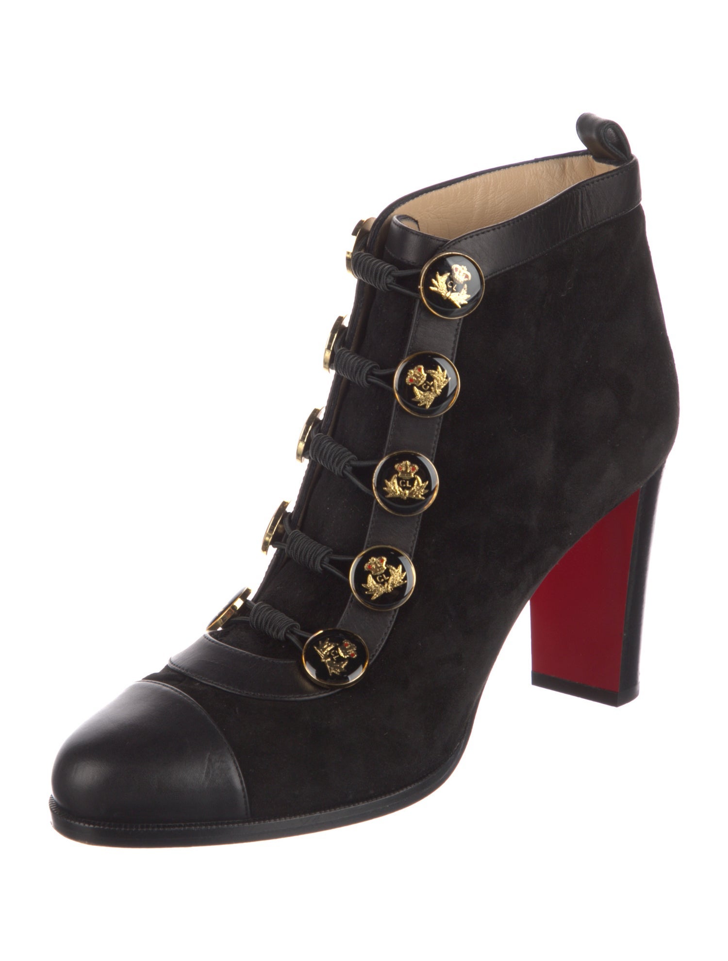 Christian Louboutin Suede Lace-Up Boots