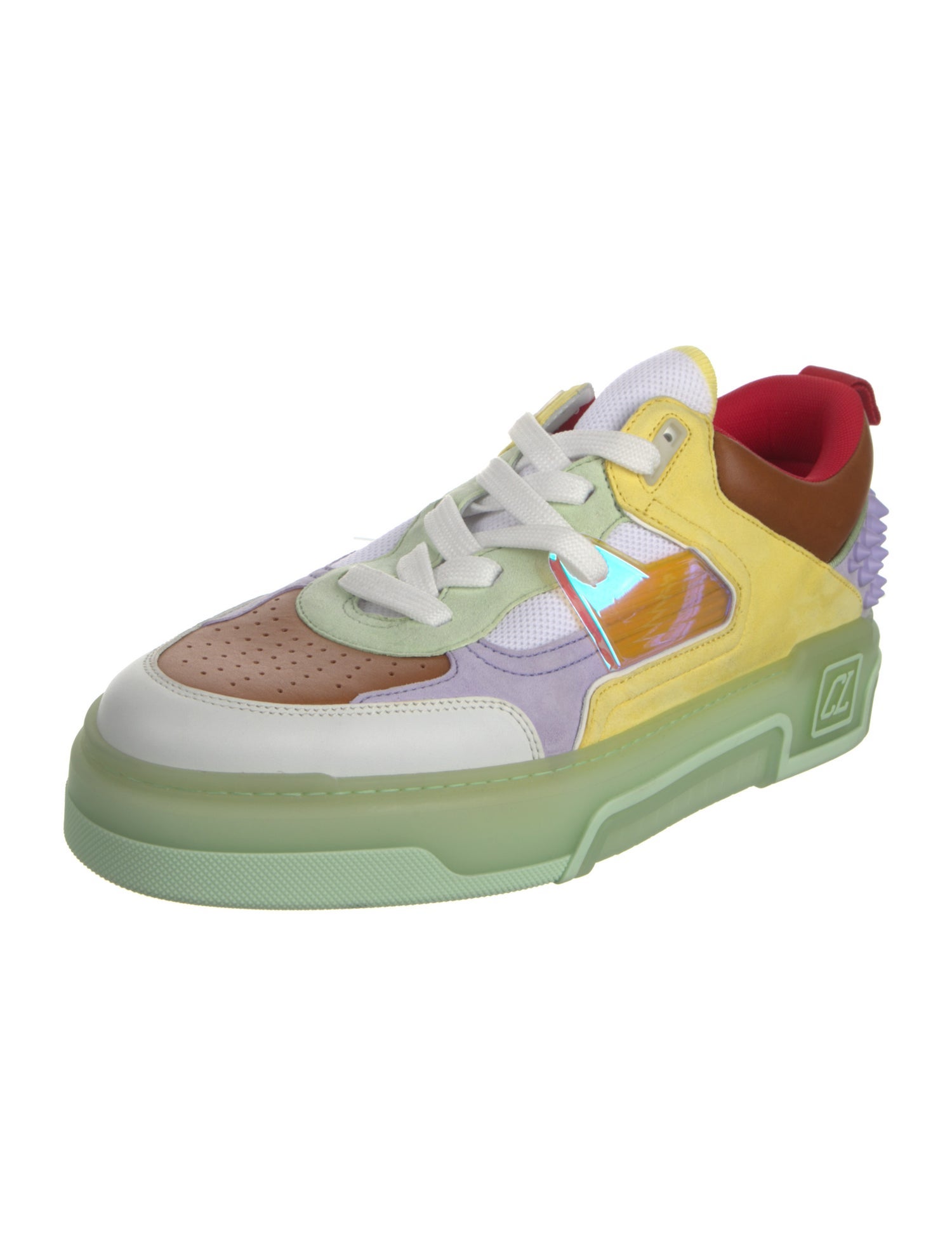 Christian Louboutin Spike Accents Leather Sneakers