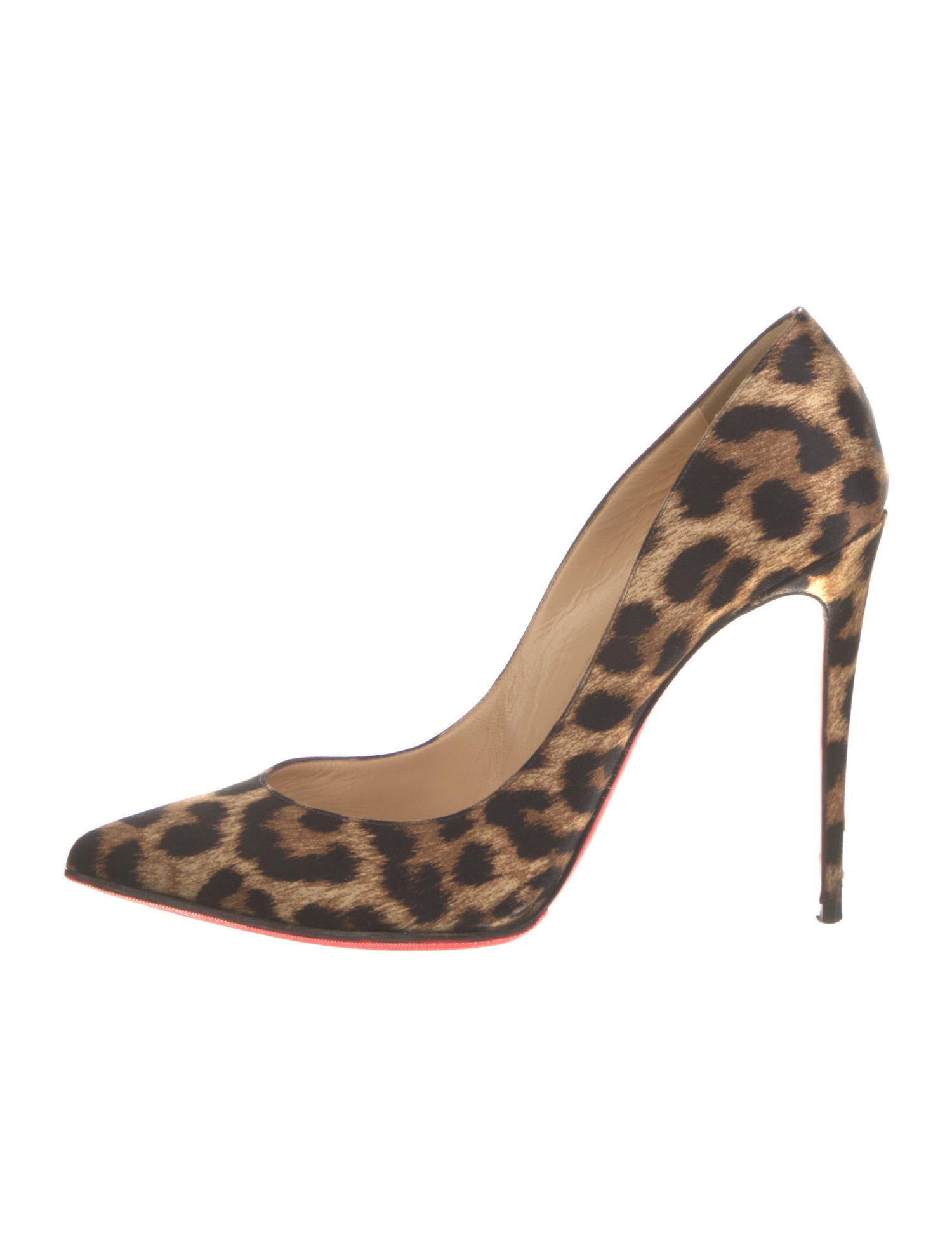 Christian Louboutin Satin Animal Print Pumps