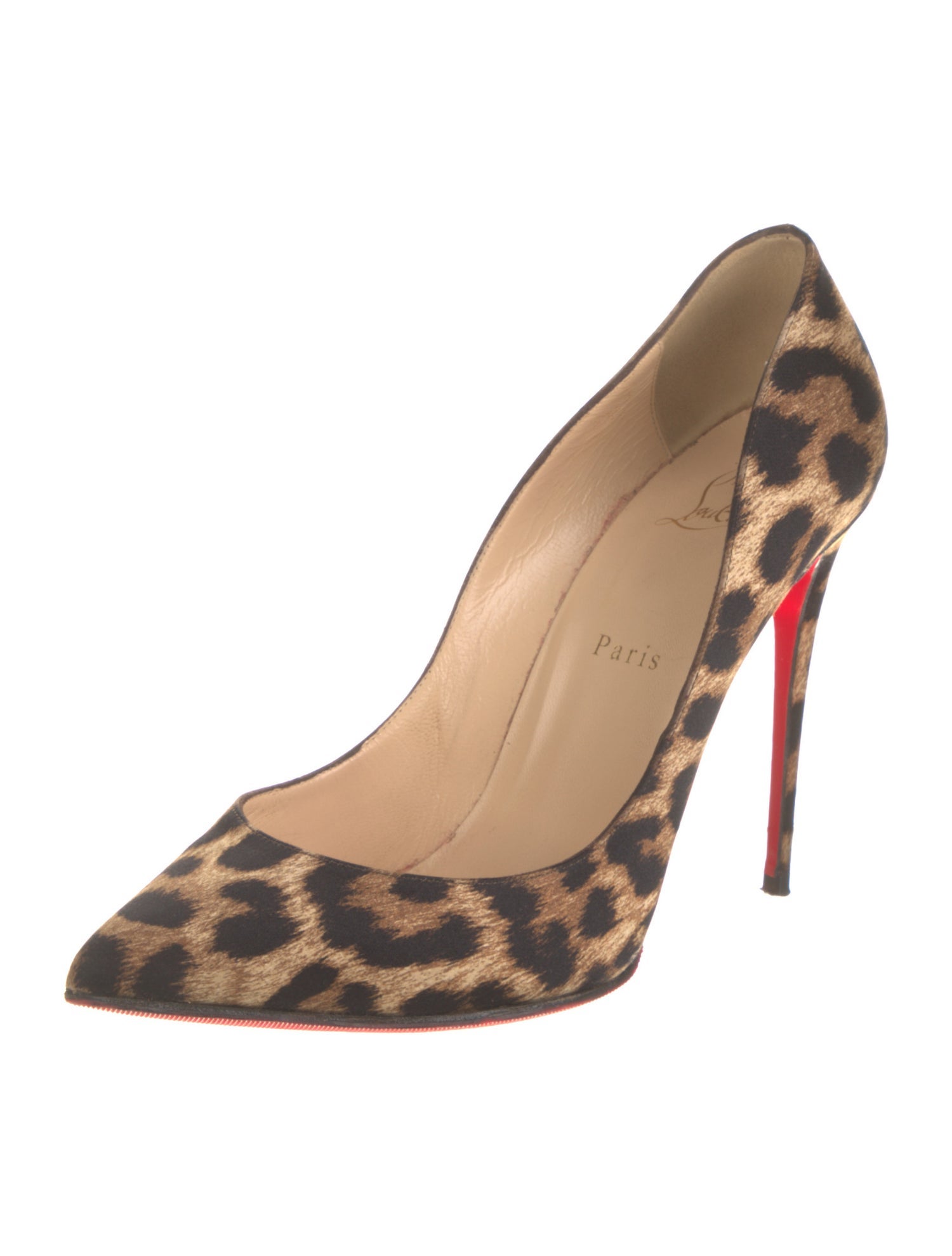 Christian Louboutin Satin Animal Print Pumps