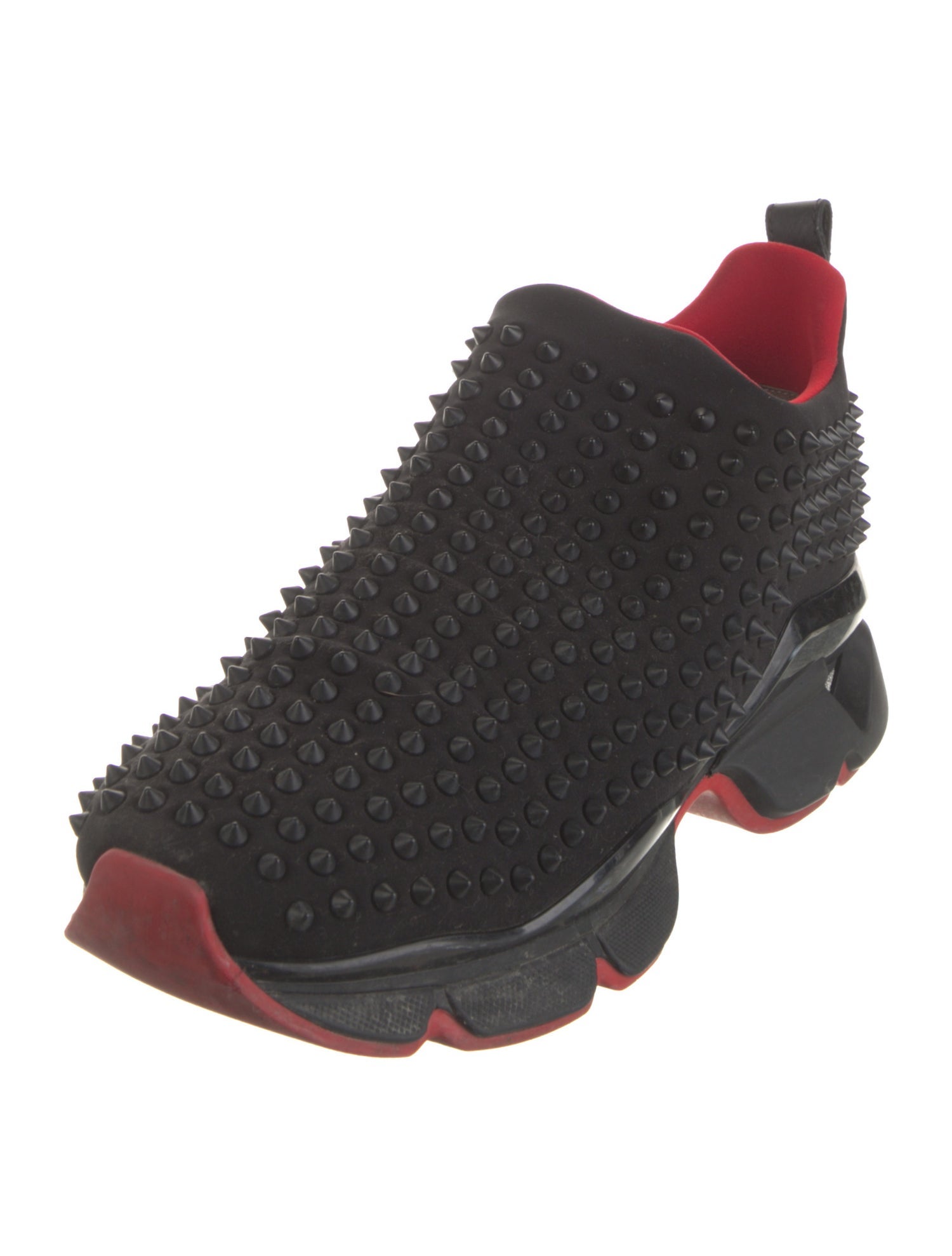 Christian Louboutin Spike Accents Neoprene Sneakers