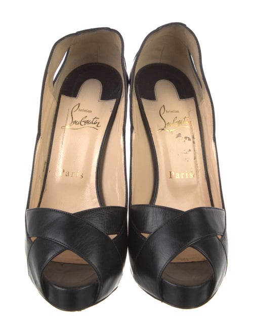 Christian Louboutin Leather Cutout Accent Pumps