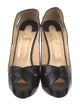 Christian Louboutin Leather Cutout Accent Pumps