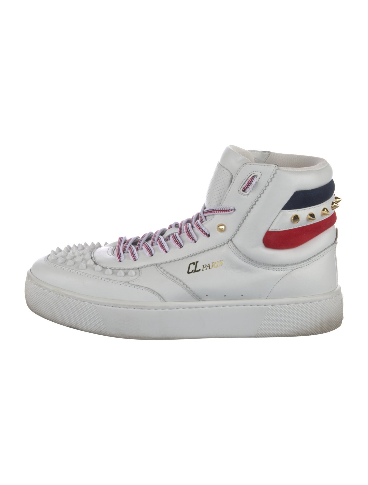 Christian Louboutin Spike Accents Leather Sneakers